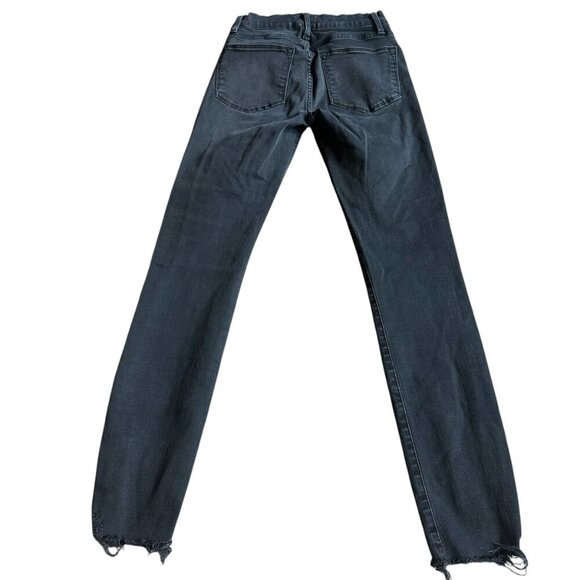 Frame Le High Skinny Jeans Billups Chew Light Black Cropped Stretch Size 26 - Picture 5 of 11